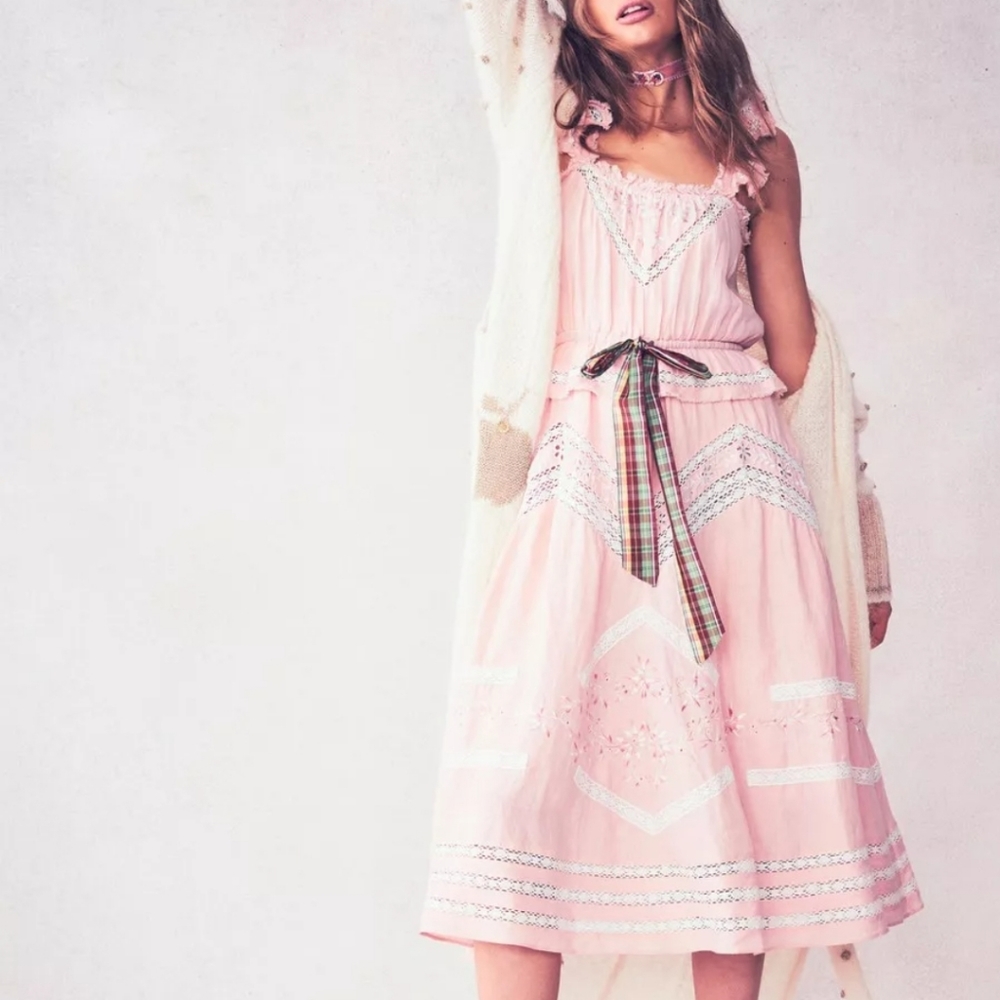 Loveshackfancy Cody linen midi dress